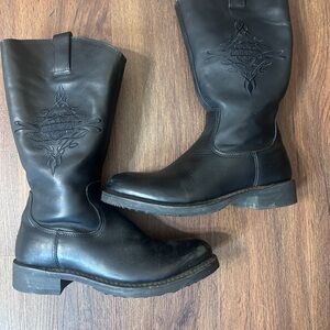 Harley-Davidson Black Leather Women's Combat Boots
